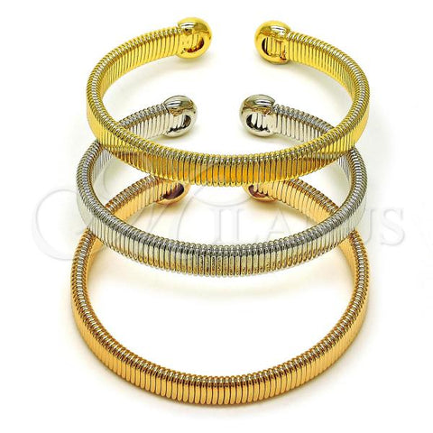 Oro Laminado Trio Bangle, Gold Filled Style Polished, Tricolor, 07.170.0032