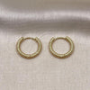 Oro Laminado Small Hoop, Gold Filled Style Diamond Cutting Finish, Golden Finish, 02.195.0228.18