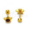 Stainless Steel Stud Earring, Star Design, with Brown Crystal, Polished, Golden Finish, 02.271.0016.6