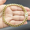Oro Laminado Basic Bracelet, Gold Filled Style with White Cubic Zirconia, Polished, Golden Finish, 03.419.0014.09