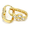 Oro Laminado Small Hoop, Gold Filled Style with White Cubic Zirconia, Polished, Golden Finish, 02.196.0019.1.15