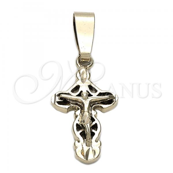 Oro Laminado Religious Pendant, Gold Filled Style Crucifix Design, Golden Finish, 5.190.031