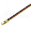 Oro Laminado Charm Bracelet, Gold Filled Style with Garnet Cubic Zirconia, Polished, Golden Finish, 03.130.0001.7.07