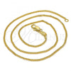 Oro Laminado Basic Necklace, Gold Filled Style Curb Design, Polished, Golden Finish, 5.223.033.30
