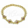 Oro Laminado Fancy Bracelet, Gold Filled Style with Multicolor Cubic Zirconia, Polished, Golden Finish, 03.357.0015.1.07