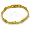 Stainless Steel Solid Bracelet, Polished, Golden Finish, 03.114.0383.1.08