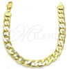 Oro Laminado Basic Bracelet, Gold Filled Style Curb Design, Polished, Golden Finish, 5.222.001.08
