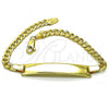 Oro Laminado ID Bracelet, Gold Filled Style Polished, Golden Finish, 03.380.0133.08