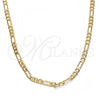 Gold Tone Basic Necklace, Figaro Design, Polished, Golden Finish, 04.242.0015.28GT