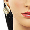 Oro Laminado Stud Earring, Gold Filled Style Hollow Design, Polished, Golden Finish, 02.428.0044