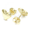 Sterling Silver Stud Earring, Heart Design, Polished, Golden Finish, 02.369.0019.1