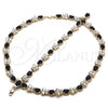Oro Laminado Necklace and Bracelet, Gold Filled Style Butterfly Design, with Sapphire Blue and White Cubic Zirconia, Polished, Golden Finish, 06.284.0004.2