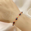 Oro Laminado Fancy Bracelet, Gold Filled Style with Black Crystal, Polished, Golden Finish, 5.039.007.06