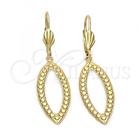 Oro Laminado Dangle Earring, Gold Filled Style Polished, Golden Finish, 5.098.014