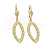 Oro Laminado Dangle Earring, Gold Filled Style Polished, Golden Finish, 5.098.014