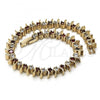 Oro Laminado Tennis Bracelet, Gold Filled Style with Ruby and White Cubic Zirconia, Polished, Golden Finish, 03.217.0002.6.08