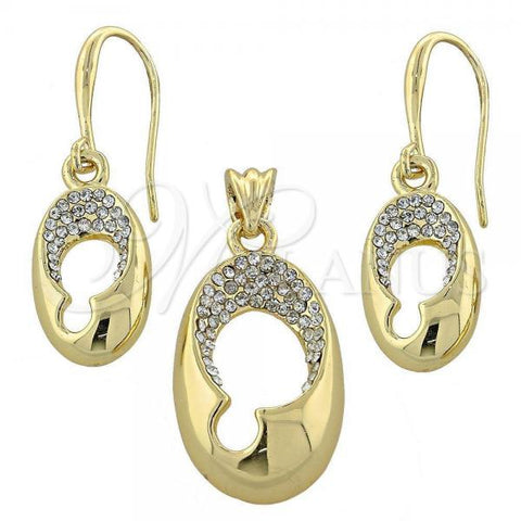 Oro Laminado Earring and Pendant Adult Set, Gold Filled Style with  Crystal, Golden Finish, 10.59.0107