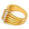 Oro Laminado Multi Stone Ring, Gold Filled Style with White Cubic Zirconia, Polished, Golden Finish, 01.99.0015.06 (Size 6)