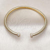 Oro Laminado Individual Bangle, Gold Filled Style with White Cubic Zirconia, Polished, Golden Finish, 07.60.0014