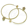 Oro Laminado Medium Hoop, Gold Filled Style with White Crystal, Polished, Golden Finish, 02.63.2736.2.50