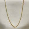 Oro Laminado Basic Necklace, Gold Filled Style Singapore Design, Golden Finish, 04.09.0169.16