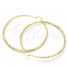 Oro Laminado Extra Large Hoop, Gold Filled Style Diamond Cutting Finish, Golden Finish, 02.213.0161.70