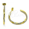 Oro Laminado Medium Hoop, Gold Filled Style with White Crystal, Polished, Golden Finish, 02.379.0053.1.30