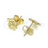 Oro Laminado Stud Earring, Gold Filled Style Butterfly Design, Polished, Golden Finish, 02.100.0126