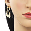 Oro Laminado Dangle Earring, Gold Filled Style Polished, Golden Finish, 02.385.0026