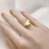 Oro Laminado Elegant Ring, Gold Filled Style Heart Design, Polished, Golden Finish, 01.341.0151