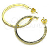 Oro Laminado Stud Earring, Gold Filled Style with White Micro Pave, Polished, Golden Finish, 02.341.0092