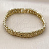 Oro Laminado Solid Bracelet, Gold Filled Style Matte Finish, Golden Finish, 03.213.0378.07