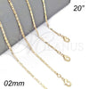 Oro Laminado Basic Necklace, Gold Filled Style Polished, Golden Finish, 04.213.0158.20