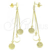 Sterling Silver Long Earring, Polished, Golden Finish, 02.186.0196.1
