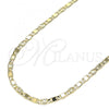 Oro Laminado Basic Necklace, Gold Filled Style Mariner Design, Diamond Cutting Finish, Golden Finish, 04.213.0242.20