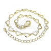 Oro Laminado Fancy Bracelet, Gold Filled Style Heart Design, Polished, Golden Finish, 03.145.0011.07