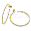 Oro Laminado Medium Hoop, Gold Filled Style with Ivory Pearl, Polished, Golden Finish, 02.379.0055.45