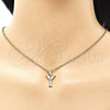 Oro Laminado Fancy Pendant, Gold Filled Style Initials Design, with  Crystal, Golden Finish, 05.26.0037
