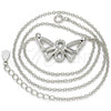 Sterling Silver Pendant Necklace, Butterfly and Infinite Design, with White Cubic Zirconia, Polished, Rhodium Finish, 04.336.0086.16