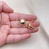 Oro Laminado Stud Earring, Gold Filled Style Polished, Golden Finish, 02.156.0682