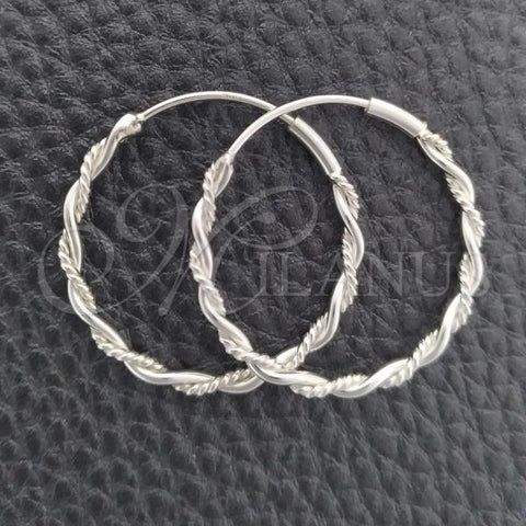 Sterling Silver Small Hoop, Diamond Cutting Finish, Silver Finish, 02.399.0016.25