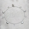 Sterling Silver Fancy Anklet, Elephant Design, Polished, Silver Finish, 03.409.0049.10