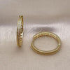 Oro Laminado Huggie Hoop, Gold Filled Style with White Micro Pave, Polished, Golden Finish, 02.213.0632.28