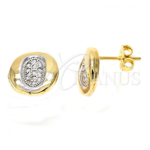 Oro Laminado Stud Earring, Gold Filled Style Polished, Two Tone, 02.55.0028 *PROMO*