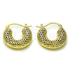 Oro Laminado Small Hoop, Gold Filled Style Chunky and Filigree Design, Polished, Golden Finish, 02.163.0262.25