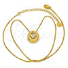 Gold Tone Pendant Necklace, Teardrop Design, with White Cubic Zirconia, Polished, Golden Finish, 04.213.0021.16.GT