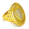 Oro Laminado Multi Stone Ring, Gold Filled Style with White Micro Pave, Polished, Golden Finish, 01.118.0029.09 (Size 9)