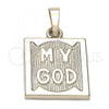 Oro Laminado Religious Pendant, Gold Filled Style Diamond Cutting Finish, Golden Finish, 05.163.0044