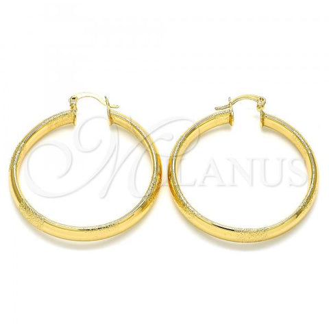 Oro Laminado Medium Hoop, Gold Filled Style Matte Finish, Golden Finish, 02.170.0129.40