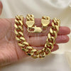 Oro Laminado Basic Necklace, Gold Filled Style Miami Cuban Design, Polished, Golden Finish, 04.63.0133.30